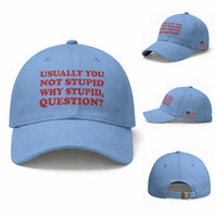 Usually You Not Stupid Why Stupid Question Baseball Cap Funny Space Quote Sci Fi Book