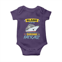 Funny Cruise Vacation Baby Onesie Blame It On The Drink Package - Wonder Print Shop