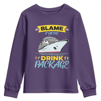 Funny Cruise Vacation Youth Sweatshirt Blame It On The Drink Package - Wonder Print Shop