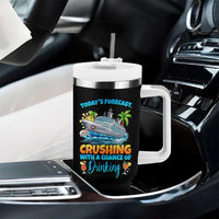 Funny Cruise Vacation Trip Drinking Tumbler With Handle Today Is Forecast Cruising With A Chance Of Drinking - Wonder Print Shop