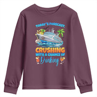 Funny Cruise Vacation Trip Drinking Youth Sweatshirt Today Is Forecast Cruising With A Chance Of Drinking - Wonder Print Shop