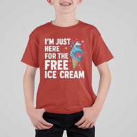 Funny Cruise T Shirt For Kid I Am Just Here For The Free Ice Cream - Wonder Print Shop