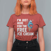 Funny Cruise T Shirt For Women I Am Just Here For The Free Ice Cream - Wonder Print Shop
