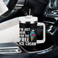 Funny Cruise Tumbler With Handle I Am Just Here For The Free Ice Cream - Wonder Print Shop