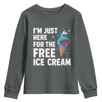 Funny Cruise Youth Sweatshirt I Am Just Here For The Free Ice Cream - Wonder Print Shop