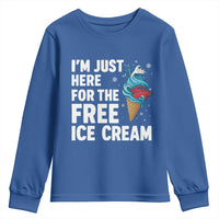 Funny Cruise Youth Sweatshirt I Am Just Here For The Free Ice Cream - Wonder Print Shop