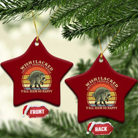 Wish I Lacked Critical Thinking Skills Y'all Seem So Happy Ceramic Ornament Retro Jimothy Raccoon Sarcastic Quote Gift