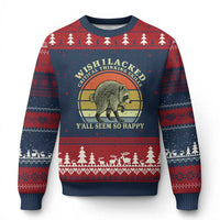 Wish I Lacked Critical Thinking Skills Y'all Seem So Happy Ugly Christmas Sweater Retro Jimothy Raccoon Sarcastic Quote Gift
