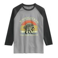Wish I Lacked Critical Thinking Skills Y'all Seem So Happy Raglan Shirt Retro Jimothy Raccoon Sarcastic Quote Gift
