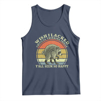 Wish I Lacked Critical Thinking Skills Y'all Seem So Happy Tank Top Retro Jimothy Raccoon Sarcastic Quote Gift