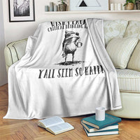 Wish I Lacked Critical Thinking Skills Y'all Seem So Happy Throw Blanket Funny Frog Sarcastic Quote