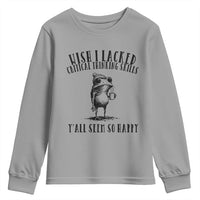Wish I Lacked Critical Thinking Skills Y'all Seem So Happy Youth Sweatshirt Funny Frog Sarcastic Quote