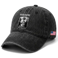 Geronimo Apache Leader American Indian History Washed Cotton Baseball Cap