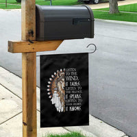 Native American Indian Wolf Saying Listen to The Wind Garden Flag