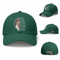 Native American Indian Wolf Saying Listen to The Wind Baseball Cap