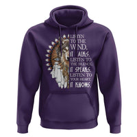 Native American Indian Wolf Saying Listen to The Wind Hoodie