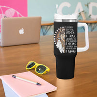 Native American Indian Wolf Saying Listen to The Wind Tumbler With Handle