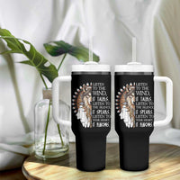 Native American Indian Wolf Saying Listen to The Wind Tumbler With Handle