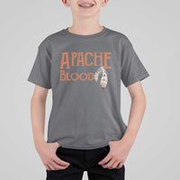 Apache Blood Roots for Proud Native American Peoples T Shirt For Kid