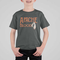 Apache Blood Roots for Proud Native American Peoples T Shirt For Kid