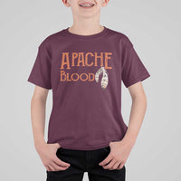 Apache Blood Roots for Proud Native American Peoples T Shirt For Kid