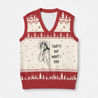 That's Not What I Said V-Neck Knit Sweater Vest Christian Jesus Faith Meme Quote