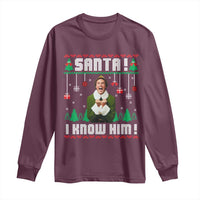 Santa I Know Him Long Sleeve Shirt Funny Elf Christmas - Wonder Print Shop