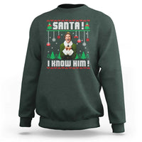 Santa I Know Him Sweatshirt Funny Elf Christmas - Wonder Print Shop