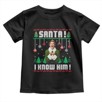 Santa I Know Him Toddler T Shirt Funny Elf Christmas - Wonder Print Shop