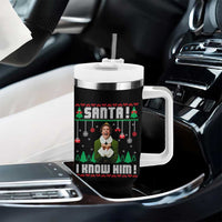 Santa I Know Him Tumbler With Handle Funny Elf Christmas - Wonder Print Shop