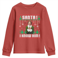 Santa I Know Him Youth Sweatshirt Funny Elf Christmas - Wonder Print Shop