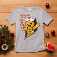 Funny ICU Nurse Christmas T Shirt Gingerbread Did You Try Icing It - Wonder Print Shop