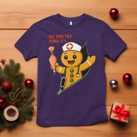 Funny ICU Nurse Christmas T Shirt Gingerbread Did You Try Icing It - Wonder Print Shop