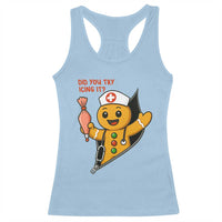 Funny ICU Nurse Christmas Racerback Tank Top Gingerbread Did You Try Icing It - Wonder Print Shop