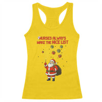 Funny Nurse Christmas Racerback Tank Top Nurses Always Make The Nice List - Wonder Print Shop
