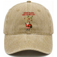 Funny Nurse Christmas Washed Cotton Baseball Cap Nurses Always Make The Nice List