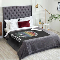 Stupid Canadian Wolf Bird Throw Blanket Sarcastic Animal Meme