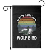 Stupid Canadian Wolf Bird Garden Flag Sarcastic Animal Meme