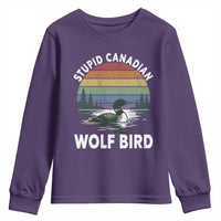 Stupid Canadian Wolf Bird Youth Sweatshirt Sarcastic Animal Meme
