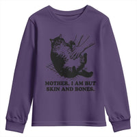 Funny Cat Mom Cat Lover Youth Sweatshirt Mother I Am But Skin and Bones