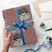 Tummy Ache Survivor Cat Meme Wrapping Paper Roll Funny Trending Oddly Specific Brainrot Memes