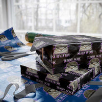 Tummy Ache Survivor Cat Meme Wrapping Paper Roll Funny Trending Oddly Specific Brainrot Memes