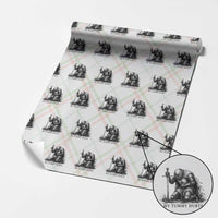 Tummy Hurts Funny Medieval Knight Wrapping Paper Roll Dark Fantasy Meme