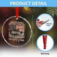 Tun Tavern 250th Anniversary Crystal Glass Ornament Patriotic Veteran Military Gift American Flag TS10