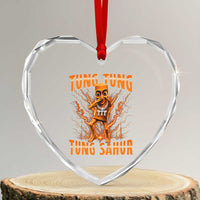Tung Tung Tung Sahur is Calling Scuba Dance Meme Heart Crystal Glass Ornament Italian Brainrot