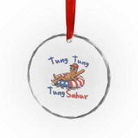 Tung Tung Tung Sahur Italian Brainrot 4th of July Crystal Glass Ornament
