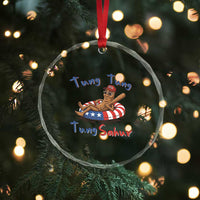 Tung Tung Tung Sahur Italian Brainrot 4th of July Crystal Glass Ornament