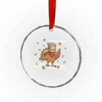 Turkey Cat Crystal Glass Ornament Funny Thanksgiving Meow TS10