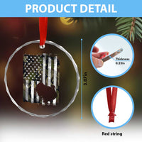 Turkey Hunting Camo US American Flag Thanksgiving Crystal Glass Ornament - Wonder Print Shop