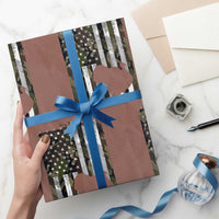 Turkey Hunting Camo US American Flag Thanksgiving Wrapping Paper Roll - Wonder Print Shop